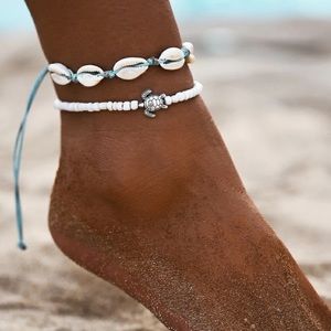 🐚🐢✨2pc VSCO inspired anklet set